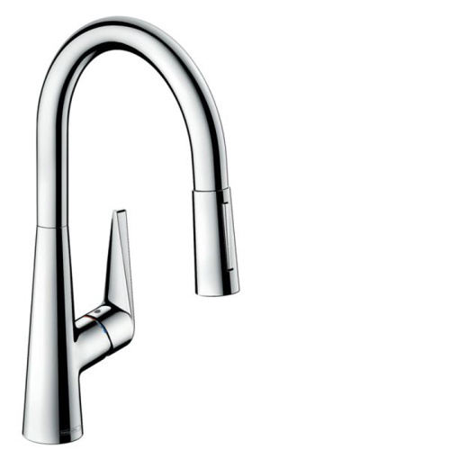 Hansgrohe Talis M51 Смеситель  для кухни на 1 отв, поворотный излив: 21.3см с вытяжным душем, 2jet, h:18.5см, цвет: хром фото в интернет-магазине САНТЕХСИТИ