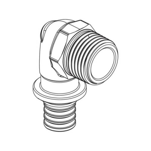 Аксиальный фитинг REHAU Угол с переходом на нар.р. 16х1/2 фото в интернет-магазине САНТЕХСИТИ