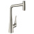 Hansgrohe Metris M71 Смеситель для кухни, на 1 отв, поворотный излив: 23.5см с вытяжным душем, 2jet, h: 33.3см, sBox, цвет: нержавейка фото в интернет-магазине САНТЕХСИТИ