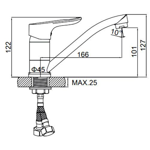 Смеситель для кухни Ledeme H60 L4560-2 фото в интернет-магазине САНТЕХСИТИ