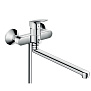Hansgrohe Logis Однорычажный смеситель для ванны, с длинным изливом, цвет: хром фото в интернет-магазине САНТЕХСИТИ