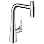 Hansgrohe Metris M71 Смеситель для кухни, на 1 отв, поворотный излив: 20.8см с вытяжным душем, 2jet, h238мм, sBox кнопка вкл/выкл,, цвет: хром фото в интернет-магазине САНТЕХСИТИ