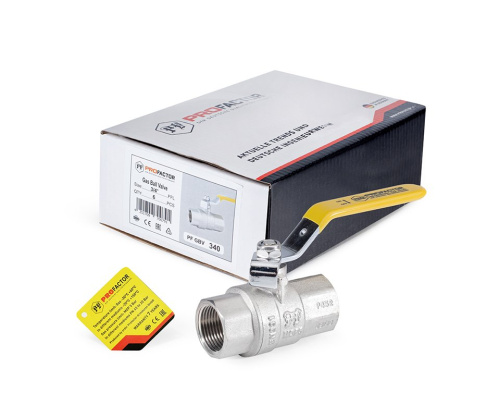 Кран шаровой Profactor для газа 1/2" вн.-вн. стальная рукоятка (12/120) фото в интернет-магазине САНТЕХСИТИ