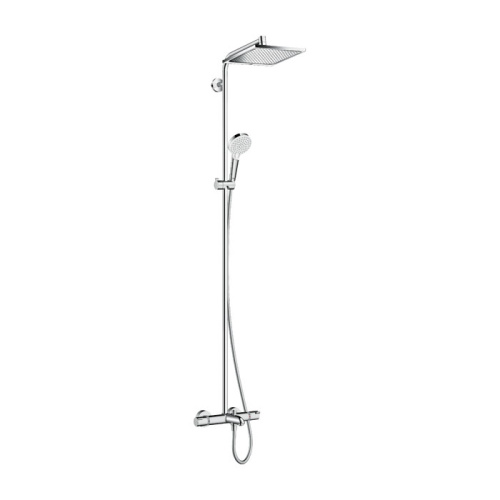 Hansgrohe Crometta E 240 SHP Душевая система 138см, с верхним душем 240х240мм., ручным душем и термостатическим смесителем, цвет: хром фото в интернет-магазине САНТЕХСИТИ