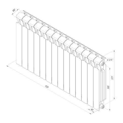 Радиатор биметаллический RIFAR Monolit 500 14 секций фото в интернет-магазине САНТЕХСИТИ