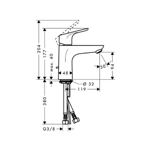 Hansgrohe Focus, Смеситель для раковины, с донным клапаном, Цвет: хром фото в интернет-магазине САНТЕХСИТИ