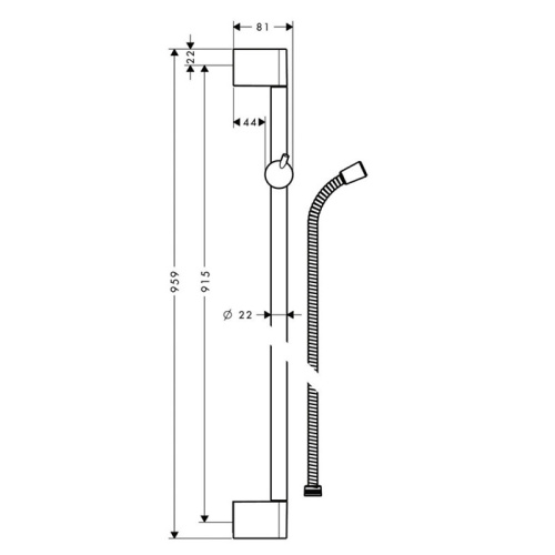 Hansgrohe Crometta Штанга для душа, 95.9см., цвет: хром фото в интернет-магазине САНТЕХСИТИ