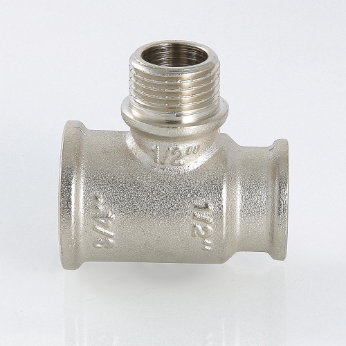Резьбовой фитинг VALTEC Тройник с переходом на нар. р. 3/4"х1/2"х1/2" вн.-нар.-вн. фото в интернет-магазине САНТЕХСИТИ