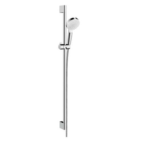 Hansgrohe Crometta Vario Unica Душевой набор: штанга 900mm, ручной душ, 1jet (Rain), шланг, цвет: белый/хром фото в интернет-магазине САНТЕХСИТИ