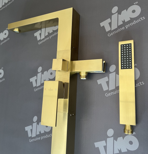Смеситель напольный для ванны с душем Timo Selene 2210/17Y-CR золото матовое фото в интернет-магазине САНТЕХСИТИ