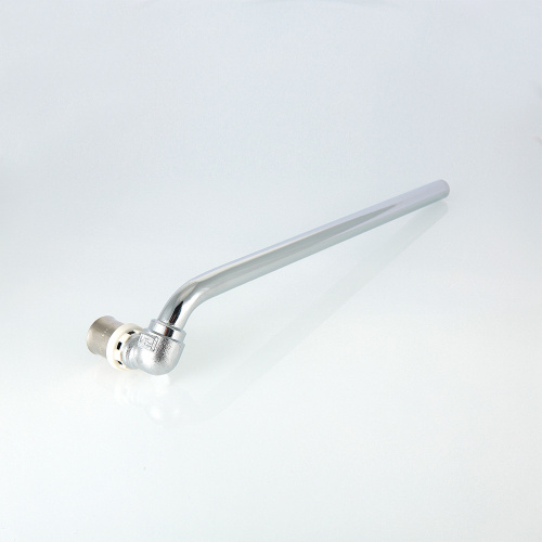 Пресс фитинг VALTEC Угол радиаторный с латунной хром. трубкой 15 мм, 16х15х300 (правый) фото в интернет-магазине САНТЕХСИТИ