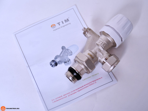 Терморегулирующий узел TIM 1/2" на подачу для двухтрубной и однутрубной системы отопления фото в интернет-магазине САНТЕХСИТИ