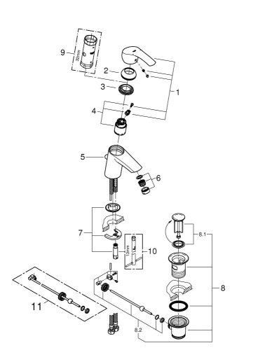 Смеситель для раковины Grohe Eurosmart New 33265002 фото в интернет-магазине САНТЕХСИТИ