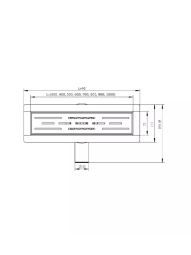 Трап для душа VIEIR DLA под плитку сатин 600 мм фото в интернет-магазине САНТЕХСИТИ