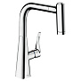 Hansgrohe Metris Смеситель  для кухни на 1 отв, поворотный и выдвижной излив 2jet, цвет: хром фото в интернет-магазине САНТЕХСИТИ