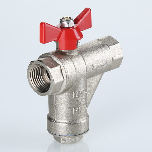 Кран шаровой со встроенным прямым фильтром VALTEC 1/2" вн-вн бабочка фото в интернет-магазине САНТЕХСИТИ