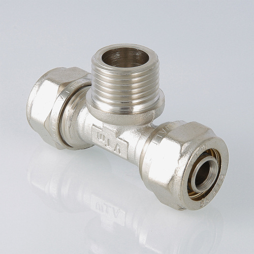 Обжимной фитинг VALTEC Тройник с переходом на нар. р. 20х1/2" фото в интернет-магазине САНТЕХСИТИ