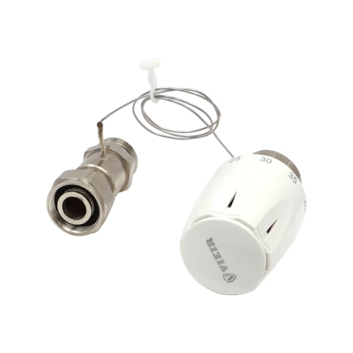 Термоголовка VIEIR VR298 с выносным проточным сенсором ТСГ ВПС-01 (20-60°C) M30х1.5 3/4 EK фото в интернет-магазине САНТЕХСИТИ
