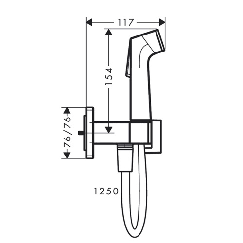 Hansgrohe Bidette E Гигиенический душ со смесителем, шланг 125см, держатель, цвет: хром фото в интернет-магазине САНТЕХСИТИ
