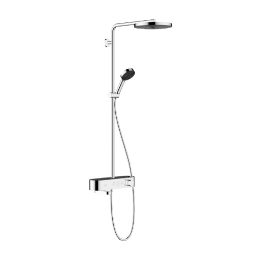 Hansgrohe Pulsify S Душевая система, настенная, 1jet, с термостатом, цвет: хром фото в интернет-магазине САНТЕХСИТИ