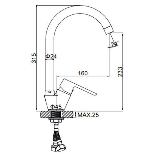 Смеситель для кухни Ledeme H77 L5977-2 фото в интернет-магазине САНТЕХСИТИ