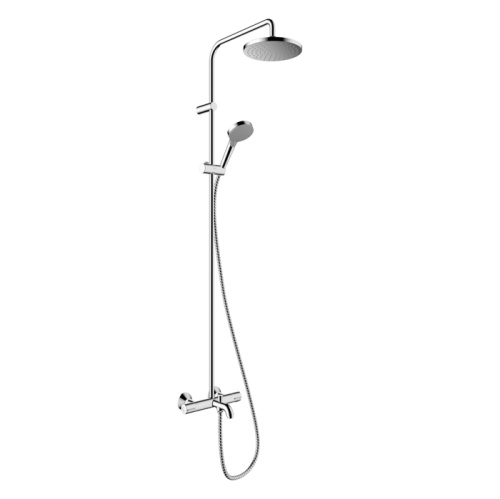 Hansgrohe Vernis Blend Душевая стойка с верхним душем 200 1jet с термостатом для ванны, EcoSmart, цвет: хром фото в интернет-магазине САНТЕХСИТИ