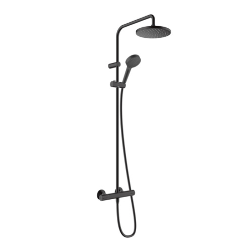 Hansgrohe Vernis Blend Душевая стойка с верхним душем 200 1jet с термостатом, EcoSmart, цвет: матовый черный фото в интернет-магазине САНТЕХСИТИ
