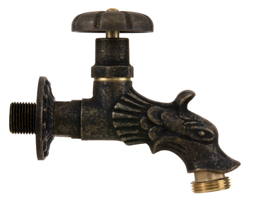 Кран SANTERA декор. с нос. вентильный "дракон" 1/2" фото в интернет-магазине САНТЕХСИТИ