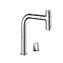Hansgrohe Metris M71 Смеситель для кухни, на 2 отв, поворотный излив: 22.1см с вытяжным душем, 2jet, h:20.8см, sBox, цвет: хром фото в интернет-магазине САНТЕХСИТИ
