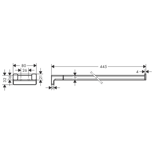 Hansgrohe AddStoris Полотенцедержатель 44.5см., двухрожковый, цвет: хром фото в интернет-магазине САНТЕХСИТИ
