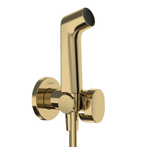 Hansgrohe Bidette E Гигиенический душ 1jet S EcoSmart+, со смесителем, с душевым держателем и шлангом 125 см, цвет: полированное золото фото в интернет-магазине САНТЕХСИТИ