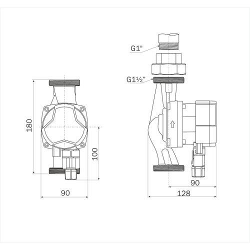 Насос циркуляционный Aquario PRIME-A1-258-180 фото в интернет-магазине САНТЕХСИТИ