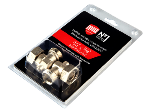 Набор нижнего подключения Royal Thermo угловой раздельный 3/4х3/4ЕК фото в интернет-магазине САНТЕХСИТИ