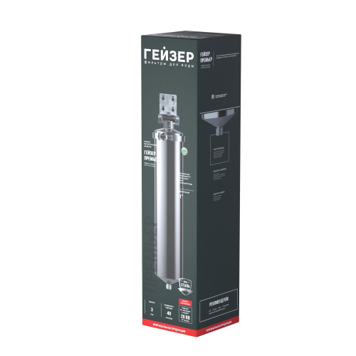 Магистральный фильтр Гейзер-Премьер 20BB из нерж. стали 1" фото в интернет-магазине САНТЕХСИТИ