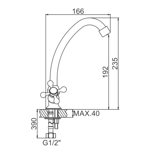 Смеситель для кухни Ledeme H20 L4020 Хром фото в интернет-магазине САНТЕХСИТИ