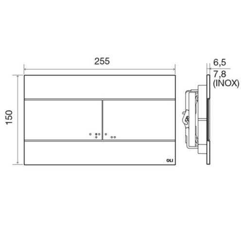 Кнопка смыва OLI SLIM 659056 механическая, пластик, черный матовый фото в интернет-магазине САНТЕХСИТИ