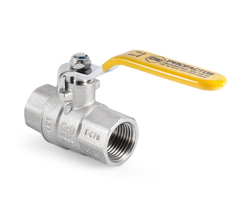 Кран шаровой Profactor для газа 1/2" вн.-вн. стальная рукоятка (12/120) фото в интернет-магазине САНТЕХСИТИ