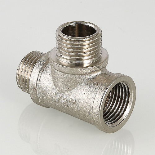 Резьбовой фитинг VALTEC Тройник с двумя переходами на нар. р. 1/2" вн.-нар.-нар. фото в интернет-магазине САНТЕХСИТИ