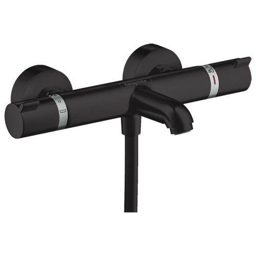 Hansgrohe Ecostat Смеситель для ванны, настенный, термостатический, цвет: черный матовый фото в интернет-магазине САНТЕХСИТИ