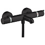 Hansgrohe Ecostat Смеситель для ванны, настенный, термостатический, цвет: черный матовый фото в интернет-магазине САНТЕХСИТИ