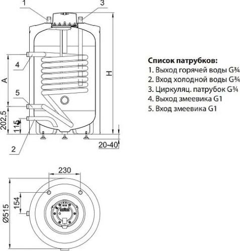 Бойлер косвенного нагрева HAJDU напольный AQ IND 100 SC E (100 литров) укомплектован Тэном 2 кВт фото в интернет-магазине САНТЕХСИТИ