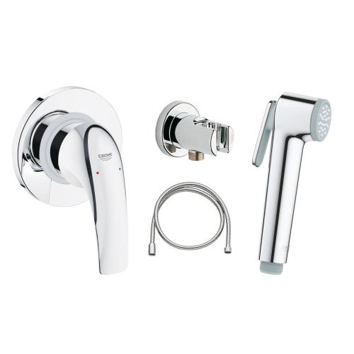 Гигиенический душ GROHE со смесителем встраиваемый BauCurve 123072 хром фото в интернет-магазине САНТЕХСИТИ