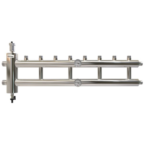 Коллектор с гидроразделителем ПРОКСИТЕРМ из нерж. стали GSK 40-4.1 120 кВт 4+1 контур фото в интернет-магазине САНТЕХСИТИ