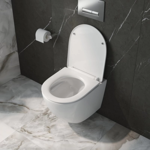 Унитаз подвесной безободковый с сиденьем и смывом TORNADO BelBagno UNO-TOR BB5177CH-TOR/SC фото в интернет-магазине САНТЕХСИТИ