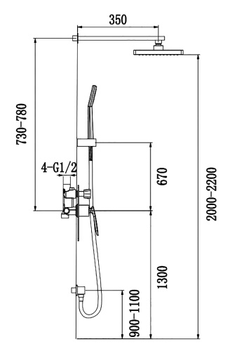 Душевая система встроенная Timo Helmi SX-4069/00-16SM хром-белый фото в интернет-магазине САНТЕХСИТИ