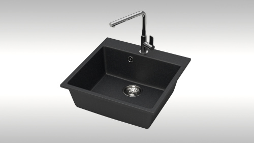 Мойка композит. MARRBAXX КК ПРЯМОУГ. 42/Q4, 500х500х175, черный, без сифона фото в интернет-магазине САНТЕХСИТИ