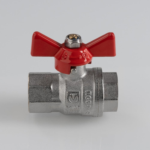 Кран шаровый VALTEC ГОСТ 1/2" вн.-вн. рукоятка бабочка фото в интернет-магазине САНТЕХСИТИ