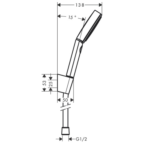 Hansgrohe Pulsify Душевой набор с держателем 105 3jet Relaxation, шланг 160 см. цвет матовый черный фото в интернет-магазине САНТЕХСИТИ