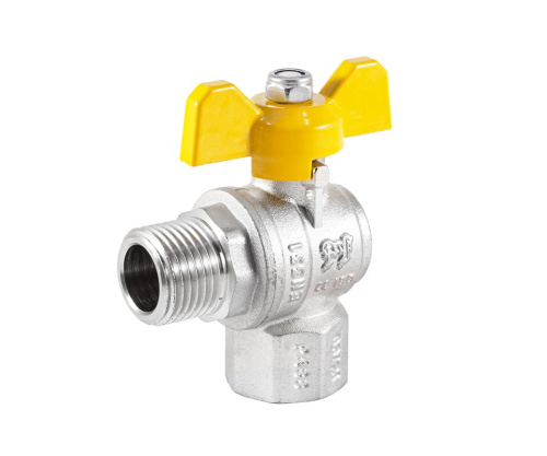 Кран шаровой Profactor для газа 1/2" вн.-нар. угловой бабочка (10/100) фото в интернет-магазине САНТЕХСИТИ