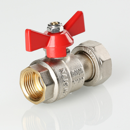 Кран шаровой прямой переходной с накидной гайкой VALTEC 3/4х1/2" вн-вн фото в интернет-магазине САНТЕХСИТИ